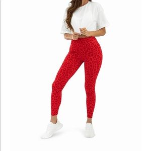 Balance - Red subtle cheetah print legging